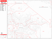 Yorba Linda Wall Map Red Line Style
